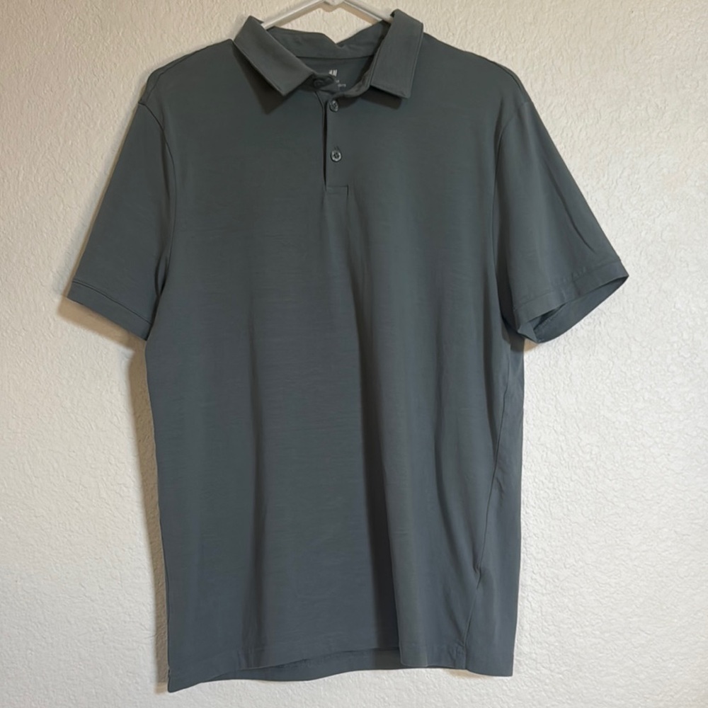 H&M Gray Polo Shirt Classic Minimalist Design